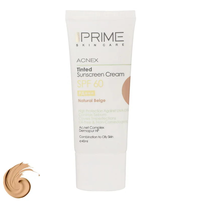 ضد آفتاب رنگی ACNEX پرایم SPF60 بژ روشن