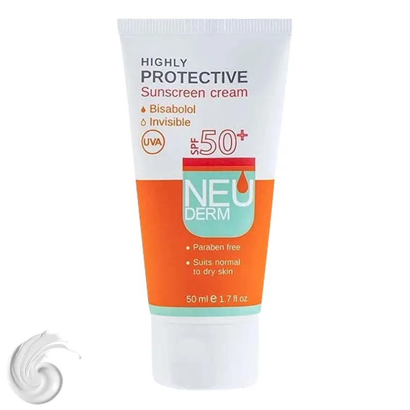 ضد آفتاب رنگی نیودرم SPF50+ مرطوبکننده پوست خشک