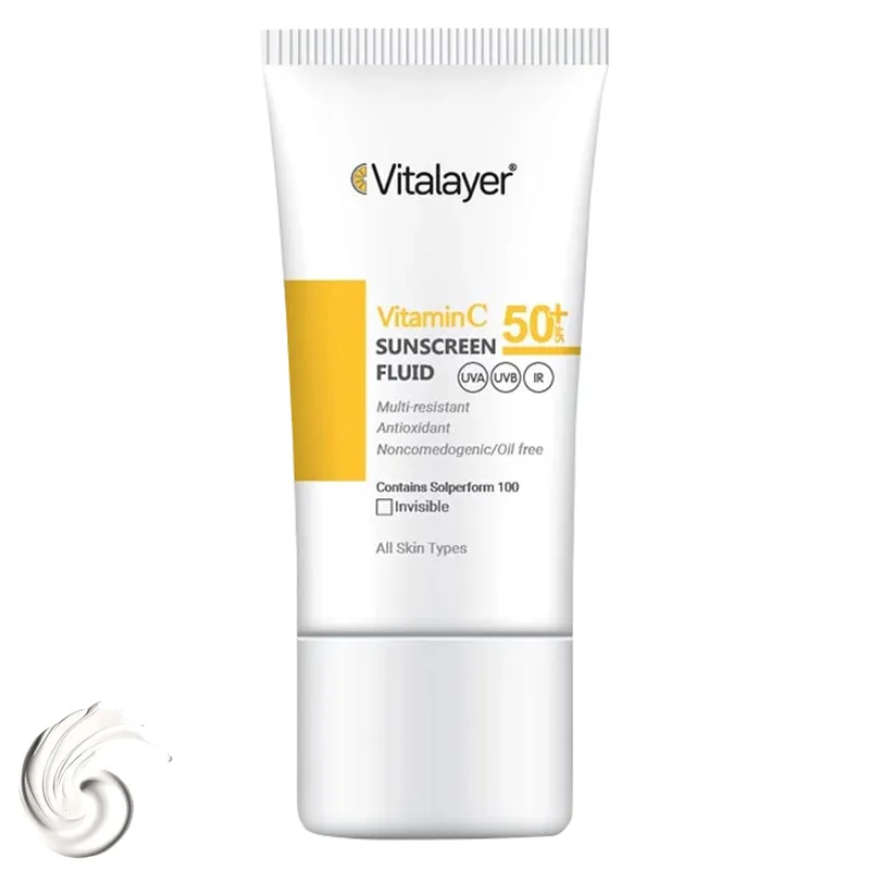 فلوئید ضد آفتاب SPF50+ Whitevit ویتالایر ضدلک
